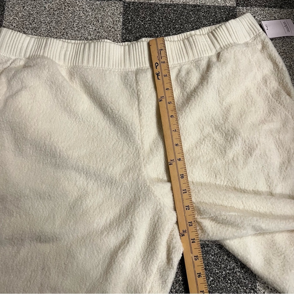 NWT Auden Teddy Fleece Jogger Pants Off White XXL - Picture 7 of 11